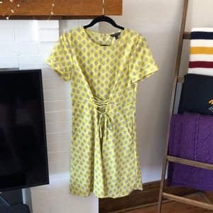 Banana Republic corset tie yellow dress